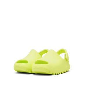 Adidas Glow Green Yeezy Slides in Infant 4K